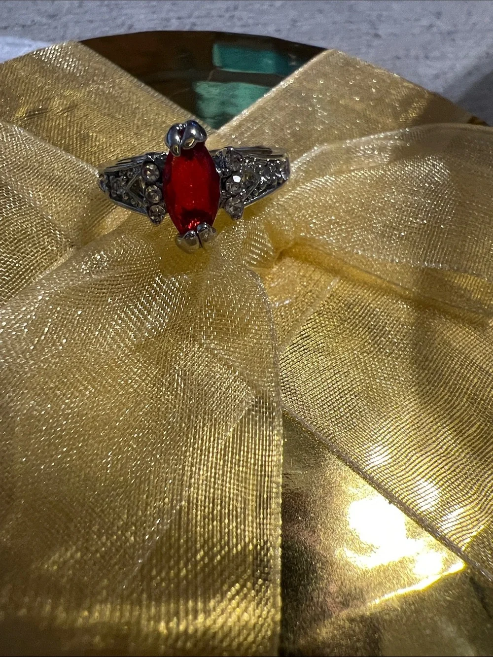 Red Crystal Statement Ring - Women Jewelry